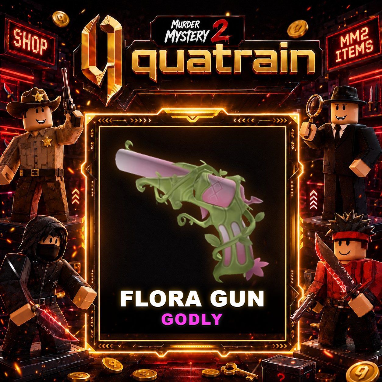 🔪🩸 Flora Gun 🩸🔪 Godly | Murder Mystery 2 👥