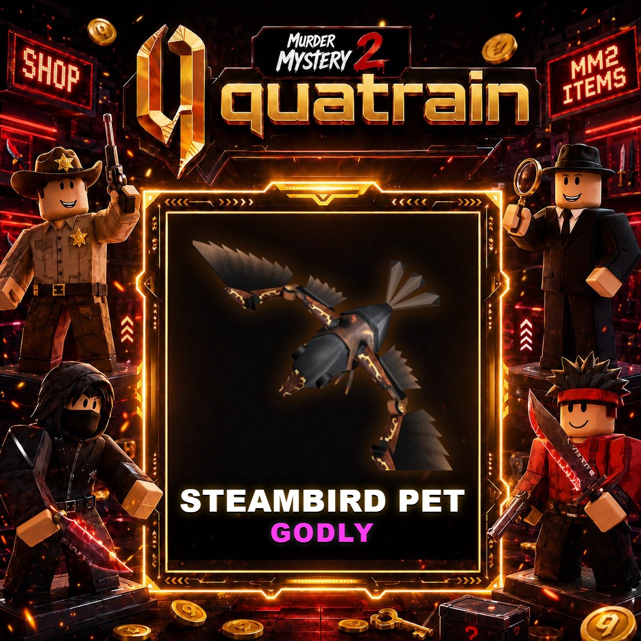 🔪🐈 Steambird Pet 🐈🔪 Godly | Murder Mystery 2 👥