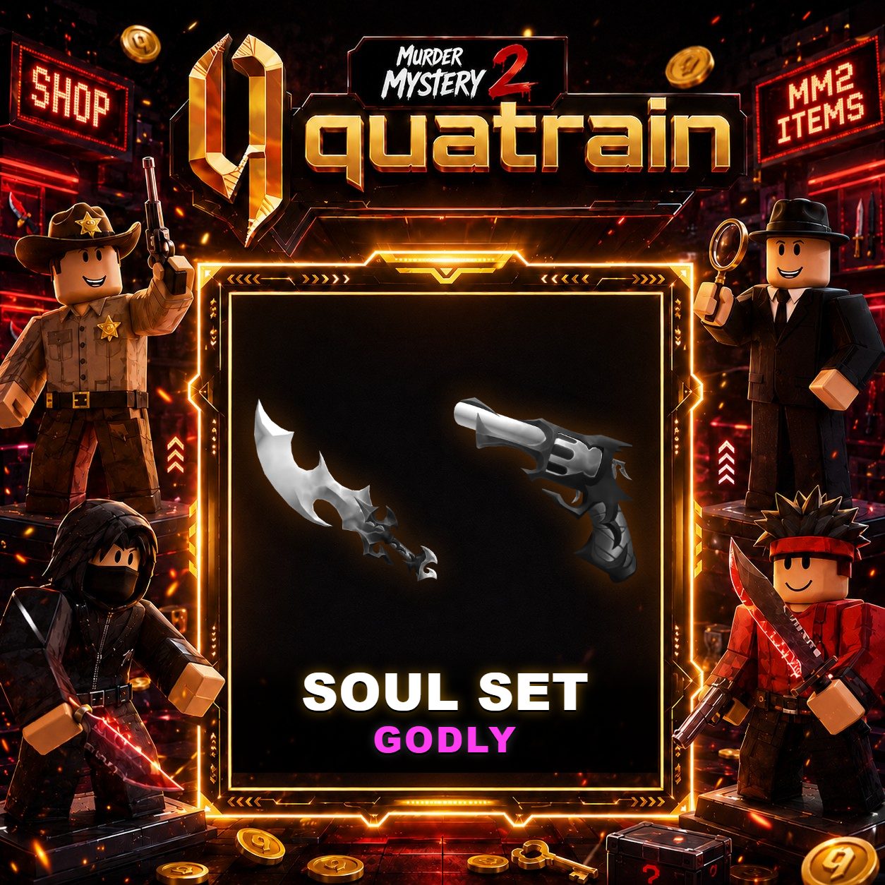 🔪🩸 Spirit Knife + Soul Gun 🩸🔪 Soul Set | Murder Mystery 2 👥
