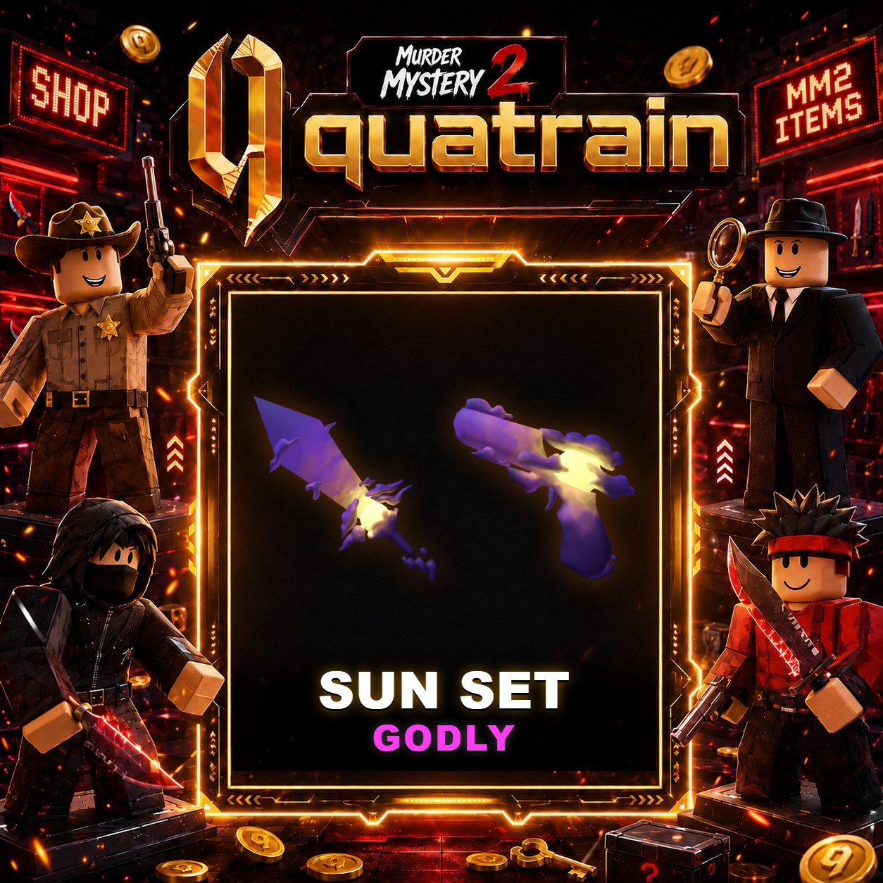 🔪🩸 Sunset Knife + Sunrise Gun 🩸🔪 Sun Set | Murder Mystery 2 👥
