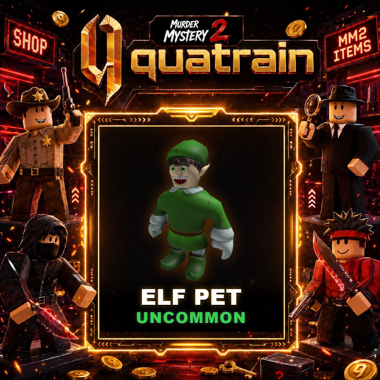 🔪🐈 Elf Pet 🐈🔪 Uncommon | Murder Mystery 2 👥