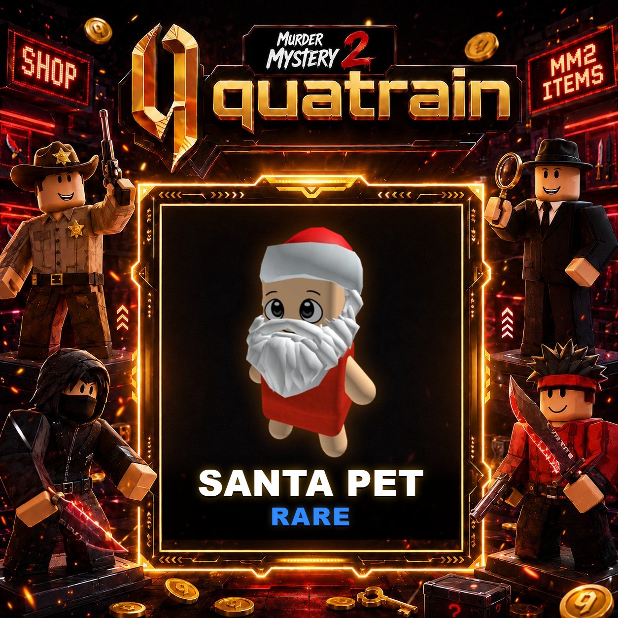🔪🐈 Santa Pet 🐈🔪 Rare | Murder Mystery 2 👥