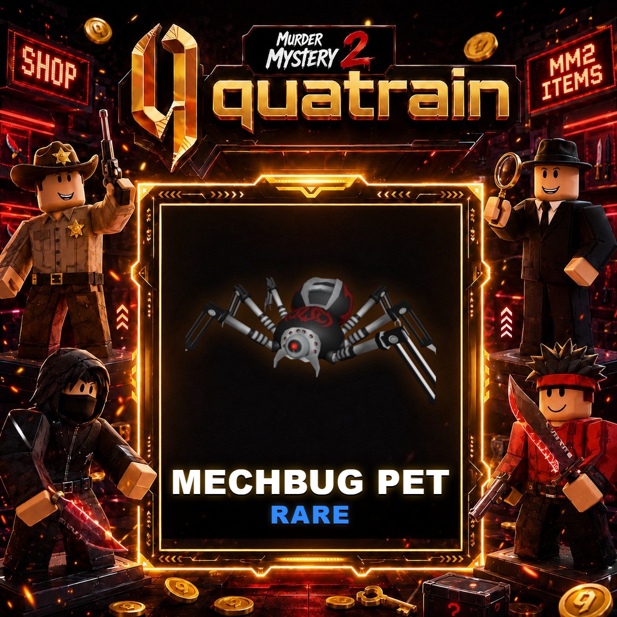 🔪🐈 Mechbug Pet 🐈🔪 Rare | Murder Mystery 2 👥