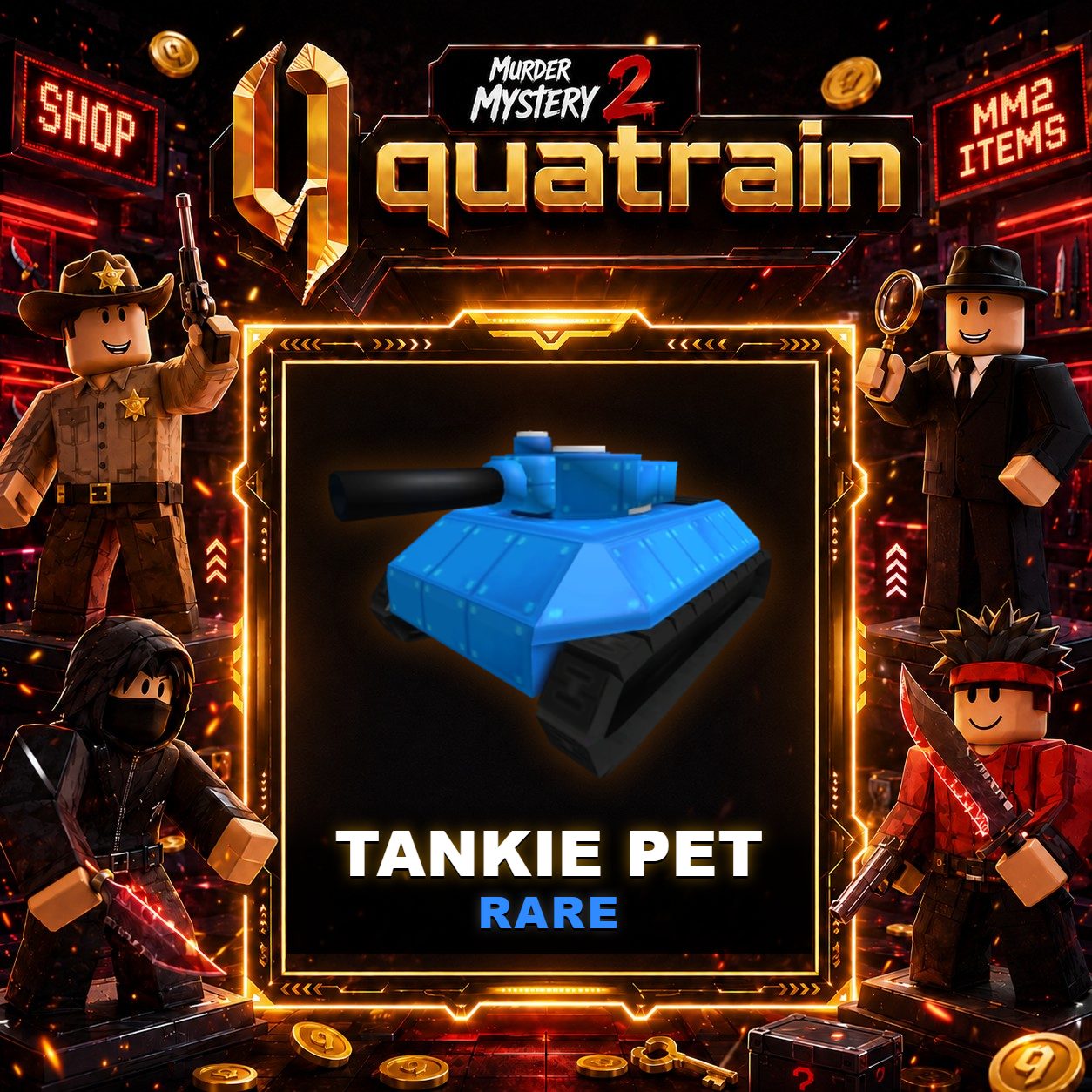 🔪🐈 Tankie Pet 🐈🔪 Rare | Murder Mystery 2 👥