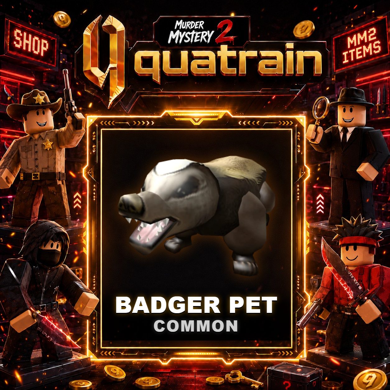 🔪🐈 Badger Pet 🐈🔪 Common | Murder Mystery 2 👥