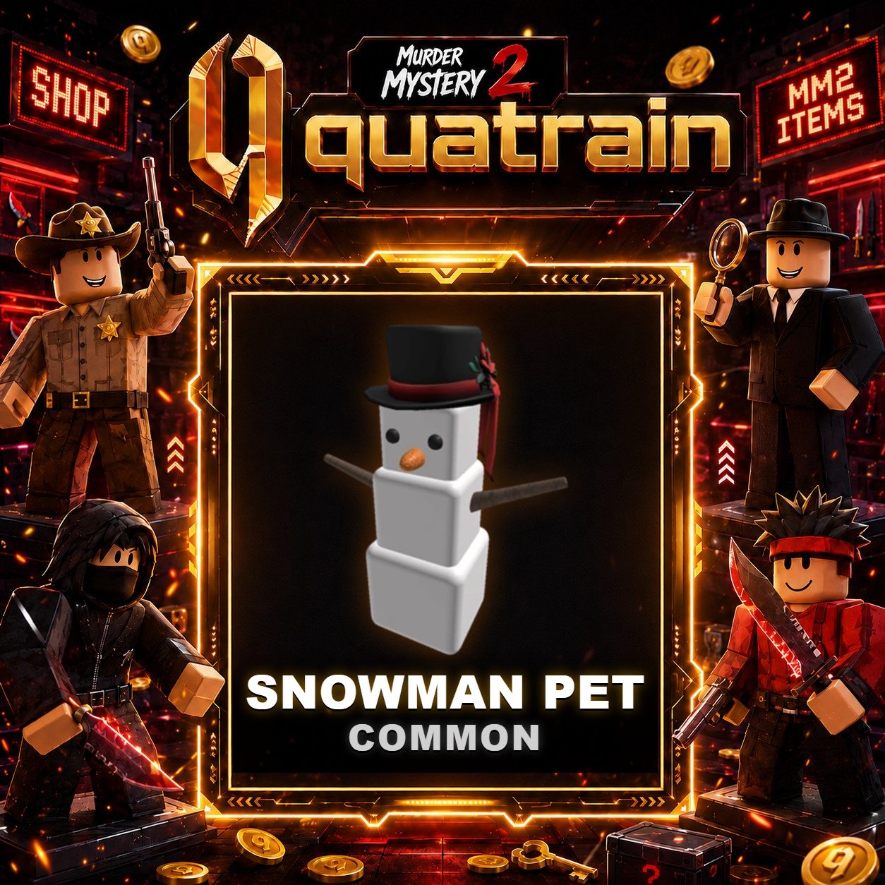 🔪🐈 Snowman Pet 🐈🔪 Common | Murder Mystery 2 👥