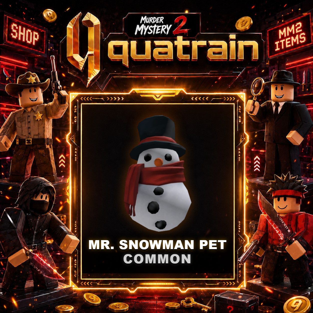 🔪🐈 Mr. Snowman Pet 🐈🔪 Common | Murder Mystery 2 👥