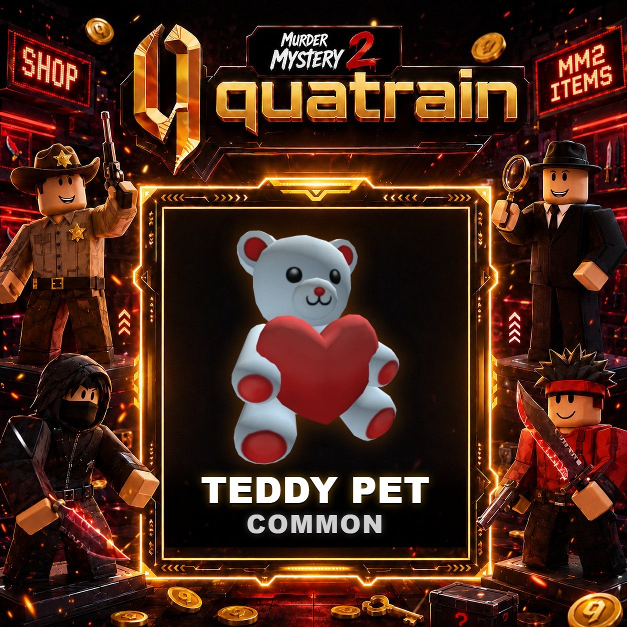 🔪🐈 Teddy Pet 🐈🔪 Common | Murder Mystery 2 👥