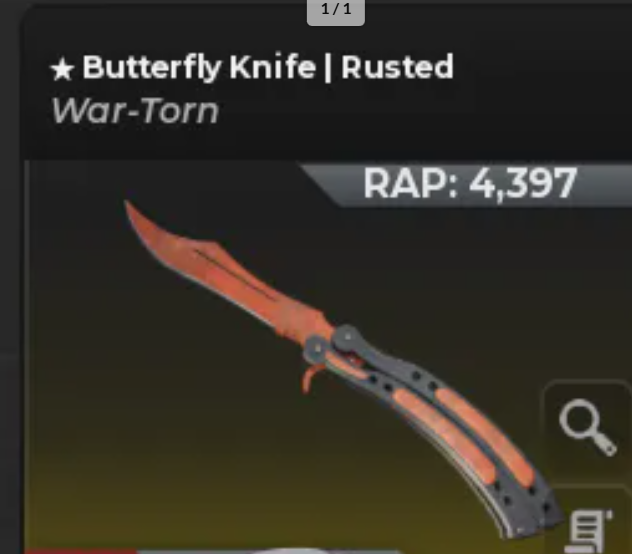 🟩Bloxstrike Butterfly Knife Rusted WT⚡Fast Delivery