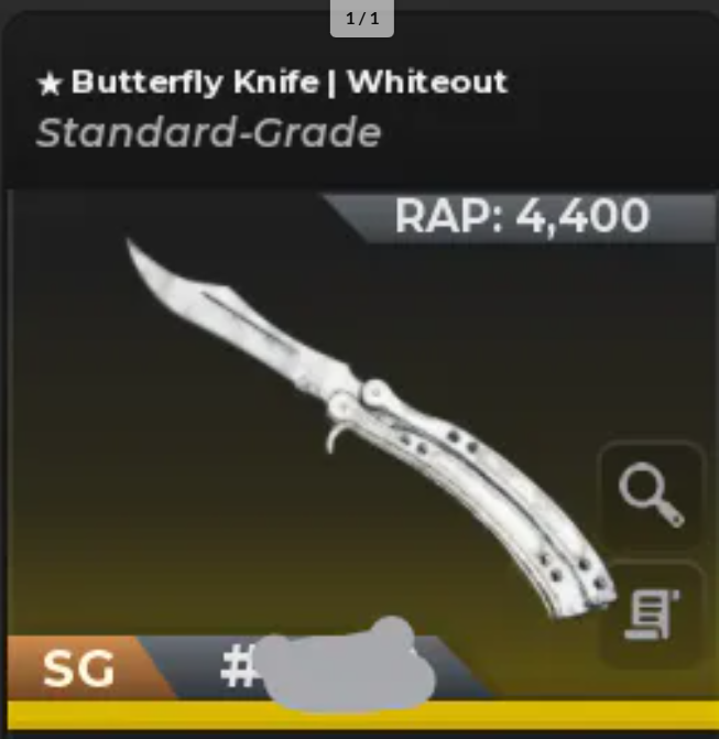 🟩Bloxstrike Butterfly Knife Whiteout SG⚡Fast Delivery