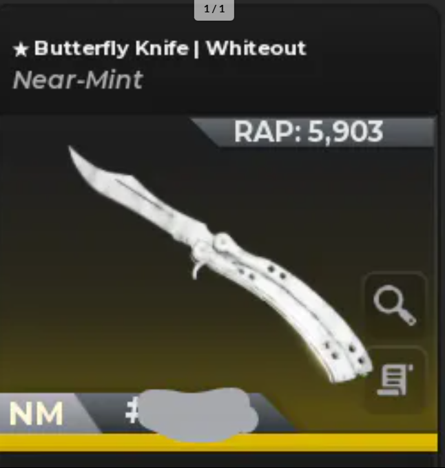 🟩Bloxstrike Butterfly Knife Whiteout NM⚡Fast Delivery