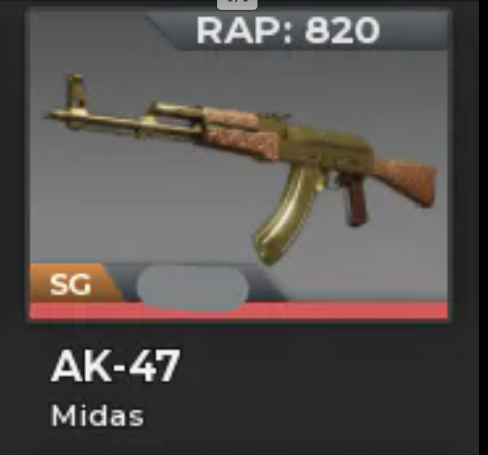 🟩Bloxstrike - AK - 47 Midas Standard condition ⚡ Fast Delivery