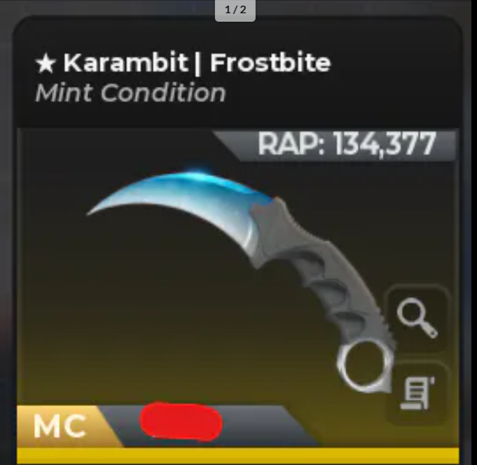 🟩Bloxstrike - Karambit Knife Frostbite MC ⚡Fast Delivery