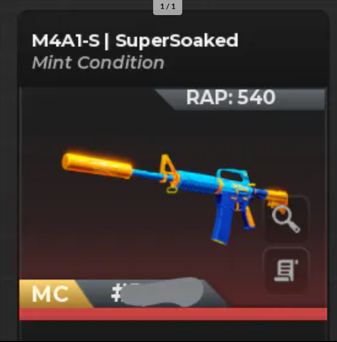 🟩Bloxstrike M4a1-s Supersoaked MC Condition ⚡Fast Delivery
