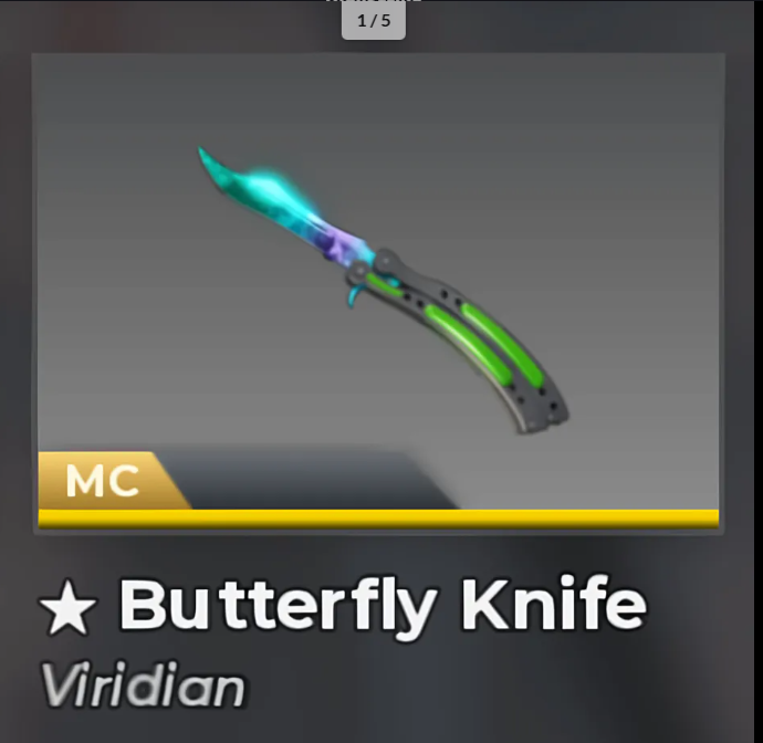 🟩Bloxstrike - Butterfly Knife Viridian Pattern 2 MC ⚡Fast Delivery BFK