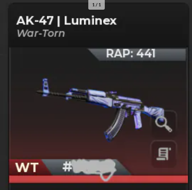 🟩Bloxstrike - Ak - 47 Luminex WT condition