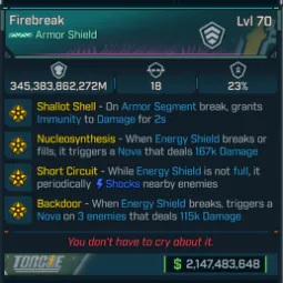 🟦Lvl70 🟦God Roll Energy Shield 345383862272M Shield