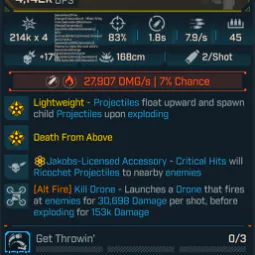 🟦🟦🟦Lvl 70 Weapon 4142K Dps Shotgun Weapons PC/XBOX/PS5🟦🟦🟦🟦🟦