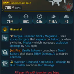 💥Game-breaking💥766M DPS Submachine Gun Weapons Ps5/Xbox/Pc INSTANT DELIVERY