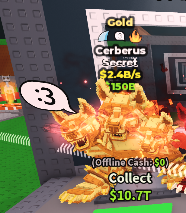 Gold Cerberus 2.4B/s With fire trait