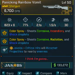 ⚡ Modded Panicking Rainbow Vomit 🌈💥 Legendary Weapon | PC / XBOX / PS5 🚀 Instant Delivery