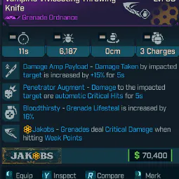 ⚔️ Penetrator Augment Knife | 🔥 Instant Delivery 🚀 | PC /CONSOLE (Weapons • Mods • Legendary • )