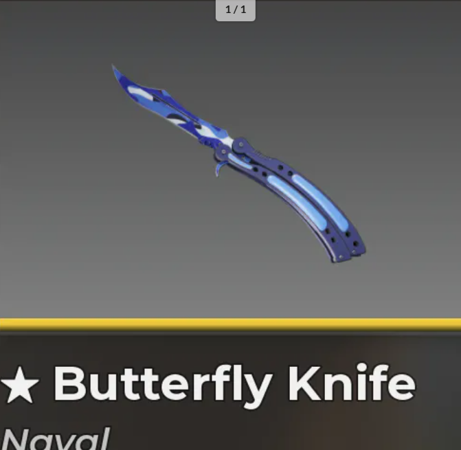 ⭐️ BUTTERFLY KNIFE | NAVAL 5029 RAP*, NEAR-MINT 0.09