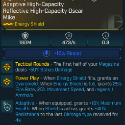 🌺Modded - Adaptive High-Capacity Reflective High-Capacity Oscar Mike Energy Shield(PC/XBOX/PS5) — Fast Response 🚀