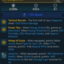 🌺Modded - Reflective High-Capacity Overshielding Medical Oscar Mike Energy Shield— 2,525K (PC/XBOX/PS5) — Fast Response 🚀