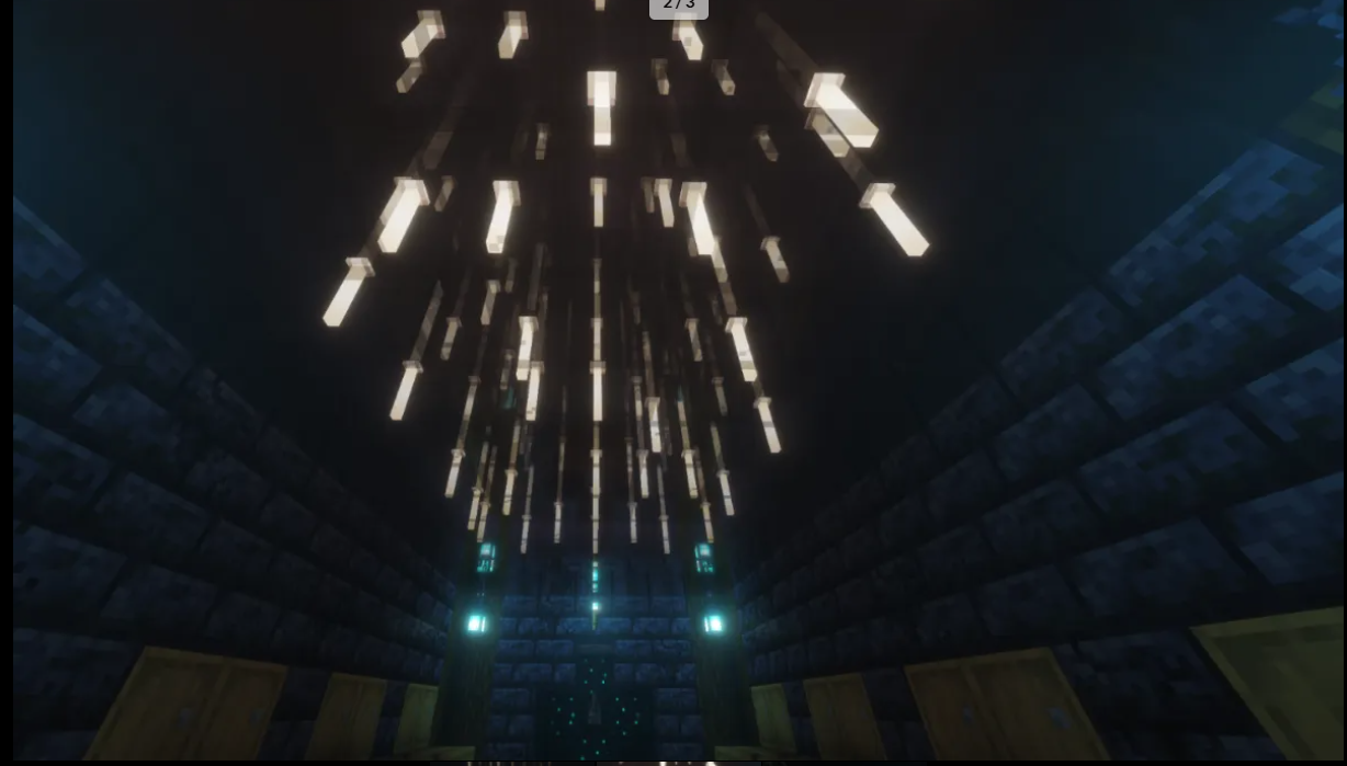 🌌 INSANE DEEP DARK SCULK VAULT BASE! 💀 Hanging End Rod Chandelier & Warden-Theme Storage 🖤💎