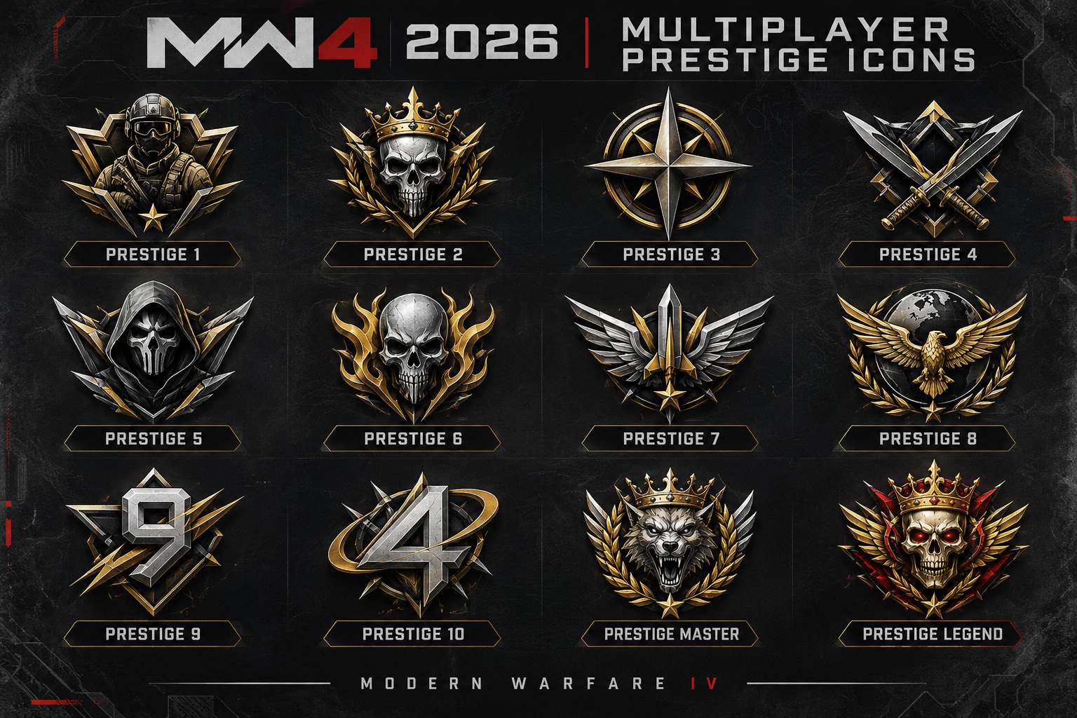 Prestige Level Up ⭐ 2 Prestige Increase ⭐Hand Made ⭐110 level ⭐Prestige master ⭐Mw4