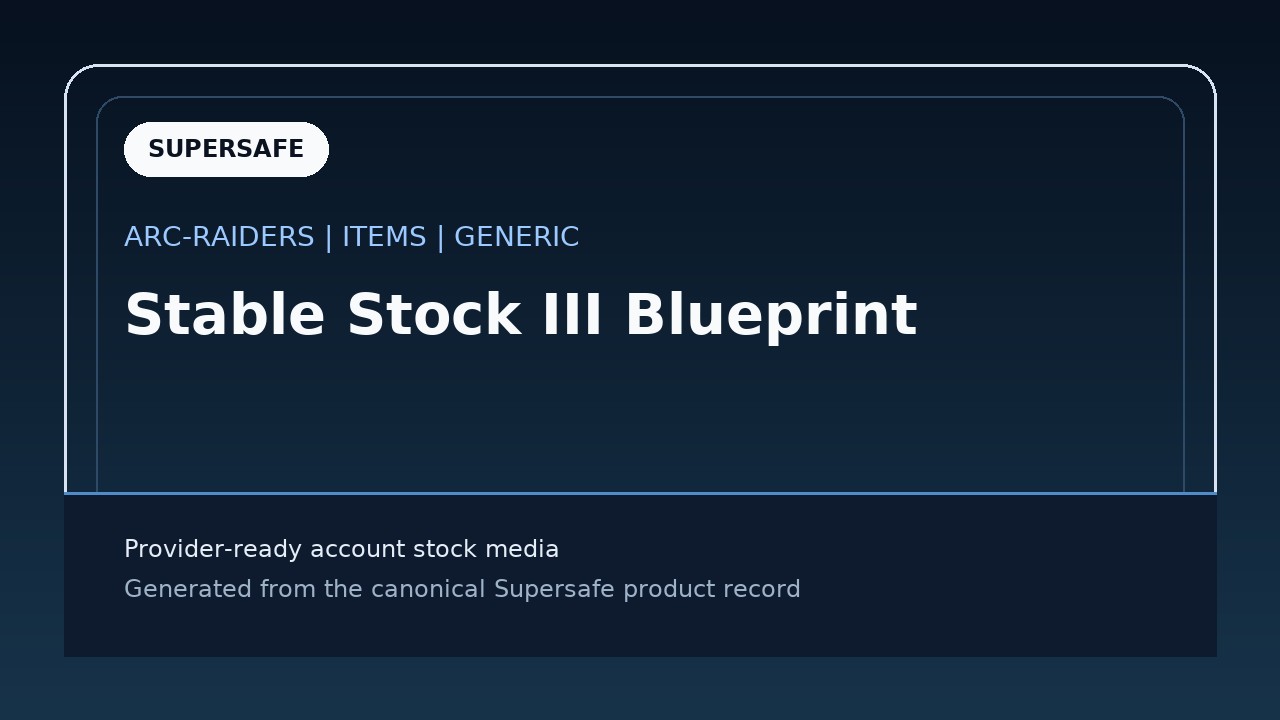 Stable Stock III Blueprint