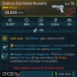 ⭐[GOD ROLL] L70 ROULETTE - SEE IMAGE FOR STATS⭐