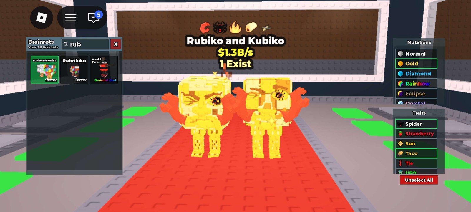 BS16201 Rubiko and Kubiko (1OF1 Trait) Gold 1.3B/s