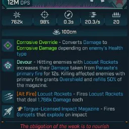 ⭐[MODDED] L70 PARASITE (CRYO) - 12M DPS - 98% ACCURACY - 20.3/s FIRE RATE - 0.3s RELOAD - STICKY GYROJETS⭐