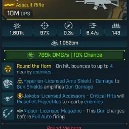 ⭐[MODDED] L70 LOCKJAW (CORROSIVE) - 10M DPS - 97% ACCURACY - 6.4/s FIRE RATE - 0.3s RELOAD - 143 MAG - RICOCHET⭐