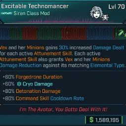 ⭐[MODDED] L70 VEX (SIREN) ALL IN ONE CLASS MOD - MAX ALL VEX SKILLS - OVER 30 MODDED PERKS AND STATS⭐