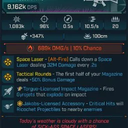 ⭐[MODDED] L70 OSCAR MIKE (FIRE) - 9,162K DPS - 96% ACCURACY - 10.5/s FIRE RATE - 0.5s RELOAD - +689K FIRE DMG/S - RICOCHET - STICKY GYROJETS⭐