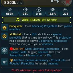 ⭐[MODDED] L70 BRICKHOUSE (RADIATION) - 8,200K DPS - 98% ACCURACY - 12.8/s FIRE RATE - 0.3s RELOAD - 206 MAG - RICOCHET - CONQUEROR⭐