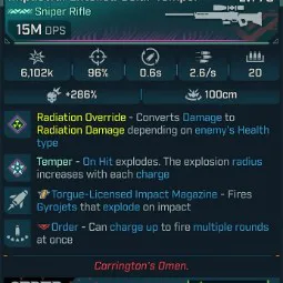 ⭐[MODDED] L70 SOLAR TEMPER (CORROSIVE) - 15M DPS - 96% ACCURACY - 2.6/s FIRE RATE - 0.6s RELOAD - STICKY GYROJETS⭐