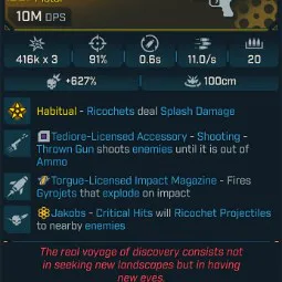 ⭐[MODDED] L70 SHOALS - 10M DPS - 91% ACCURACY - 11.0/s FIRE RATE - 0.6s RELOAD - 3 PROJECTILES - RICOCHET - STICKY GYROJETS⭐