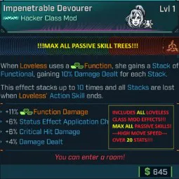 ⭐[MODDED] L1 LOVELESS ALL IN ONE CLASS MOD - MAX ALL LOVELESS SKILLS - OVER 30 MODDED PERKS AND STATS⭐
