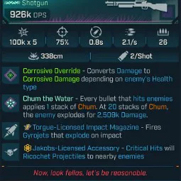 ⭐[MODDED] L1 SHARKBAIT (CORROSIVE CONVERT) - 926K DPS - 75% ACCURACY - 2.1/s FIRE RATE - 0.8s RELOAD - 26 MAG SIZE - RICOCHET - GYROJETS⭐