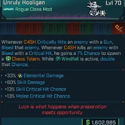 ⭐[MODDED] L70 C4SH (ROGUE) ALL IN ONE CLASS MOD - MAX ALL C4SH SKILLS - OVER 30 MODDED PERKS AND STATS⭐