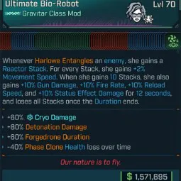 ⭐[MODDED] L70 HARLOWE (GRAVITAR) ALL IN ONE CLASS MOD - MAX ALL HARLOWE SKILLS - OVER 30 MODDED PERKS AND STATS⭐
