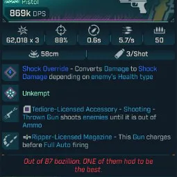 ⭐[MODDED] L1 HERALD (SHOCK CONVERT) - 869K DPS - 88% ACCURACY - 5.7/s FIRE RATE - 0.6s RELOAD - STICKY GYROJETS - RIPPER MAG⭐