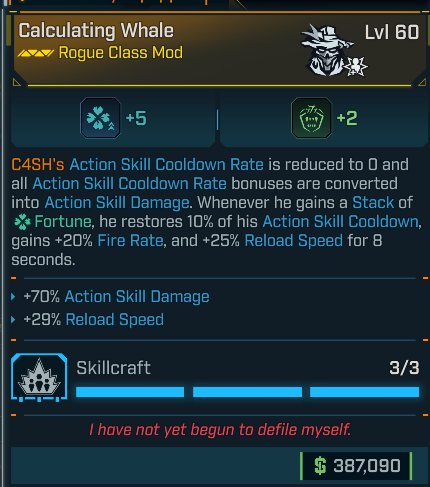 Borderlands 4 - C4SH Card Build - Level 60 Gear Set