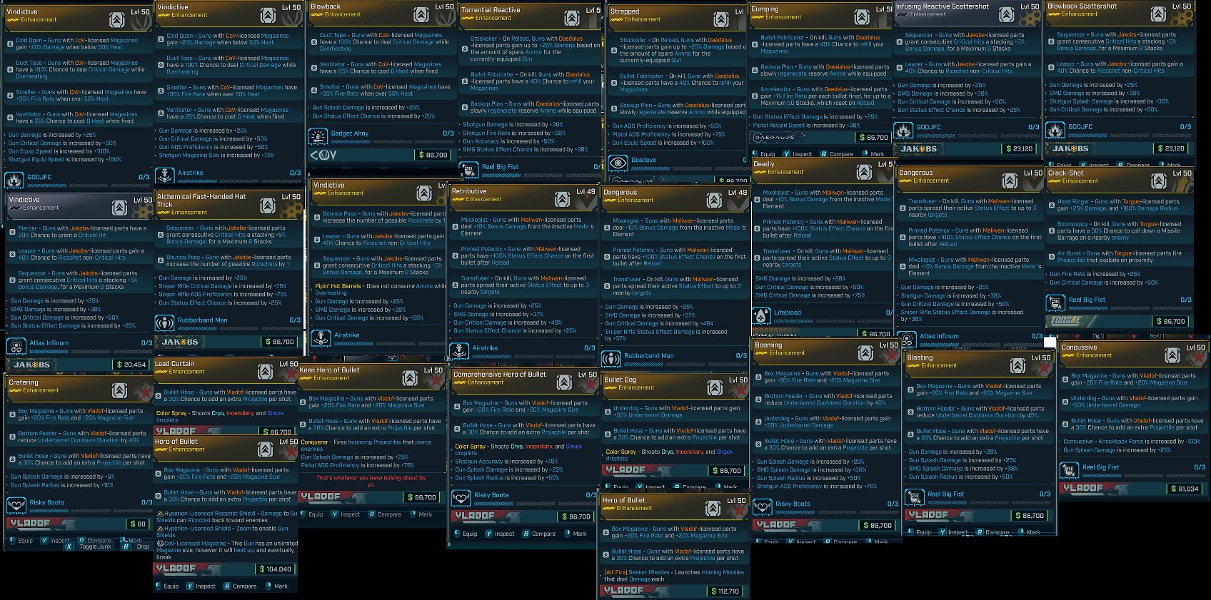 Borderlands 4 - 27 Modded Enhancements - Equipment Bundle