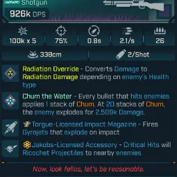 ⭐[MODDED] L1 SHARKBAIT (RADIATION CONVERT) - 926K DPS - 75% ACCURACY - 2.1/s FIRE RATE - 0.8s RELOAD - 26 MAG SIZE - RICOCHET - GYROJETS⭐