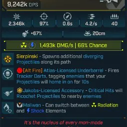 ⭐[MODDED] L70 COMPLEX ROOT (RADIATION/SHOCK) - 9,242K DPS - 4.2/s FIRE RATE - 0.6s RELOAD - +1,493K RAD DMG/S - RICOCHET⭐